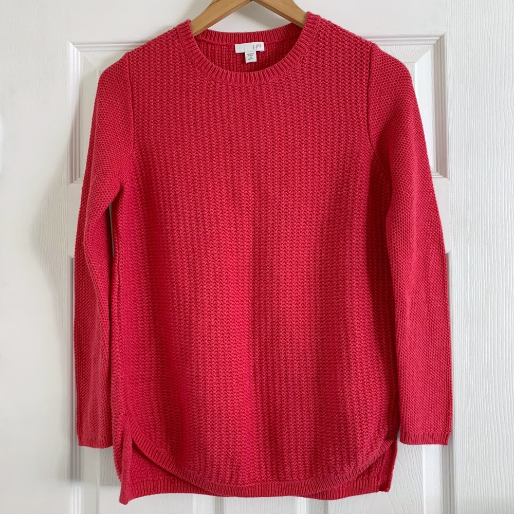J. Jill Pink Knit Cotton Blend Sweater XS Petite
